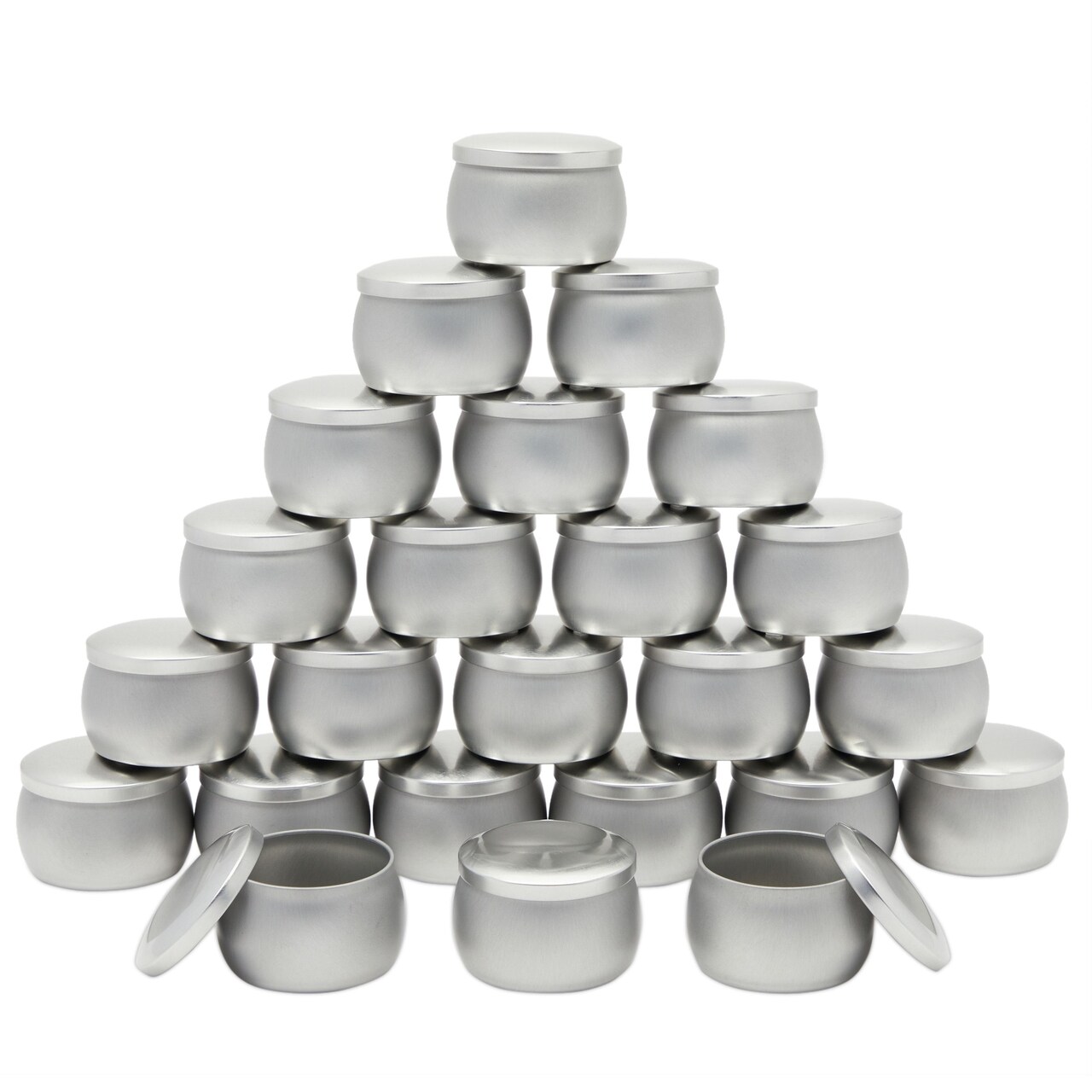 24 Pack Small 4 oz Candle Tins for Making Candles with Lids, Round  Containers for DIY Crafts (Silver, 3 x 2 In)